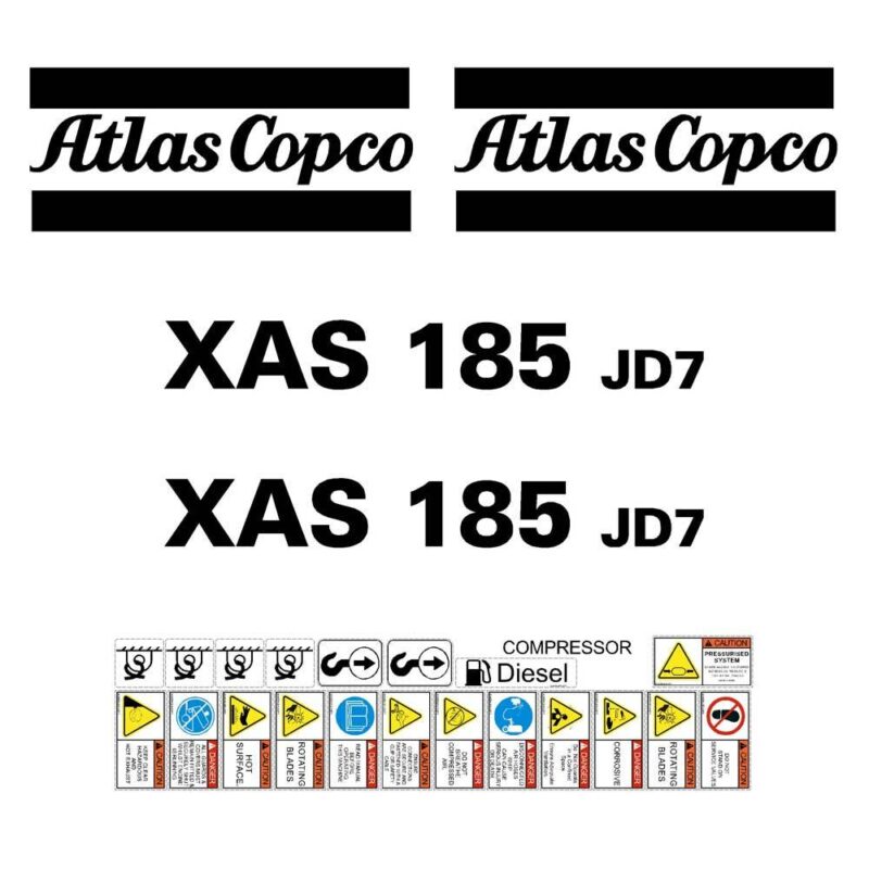 Atlas Copco XAS185 JD7 Decal Kit