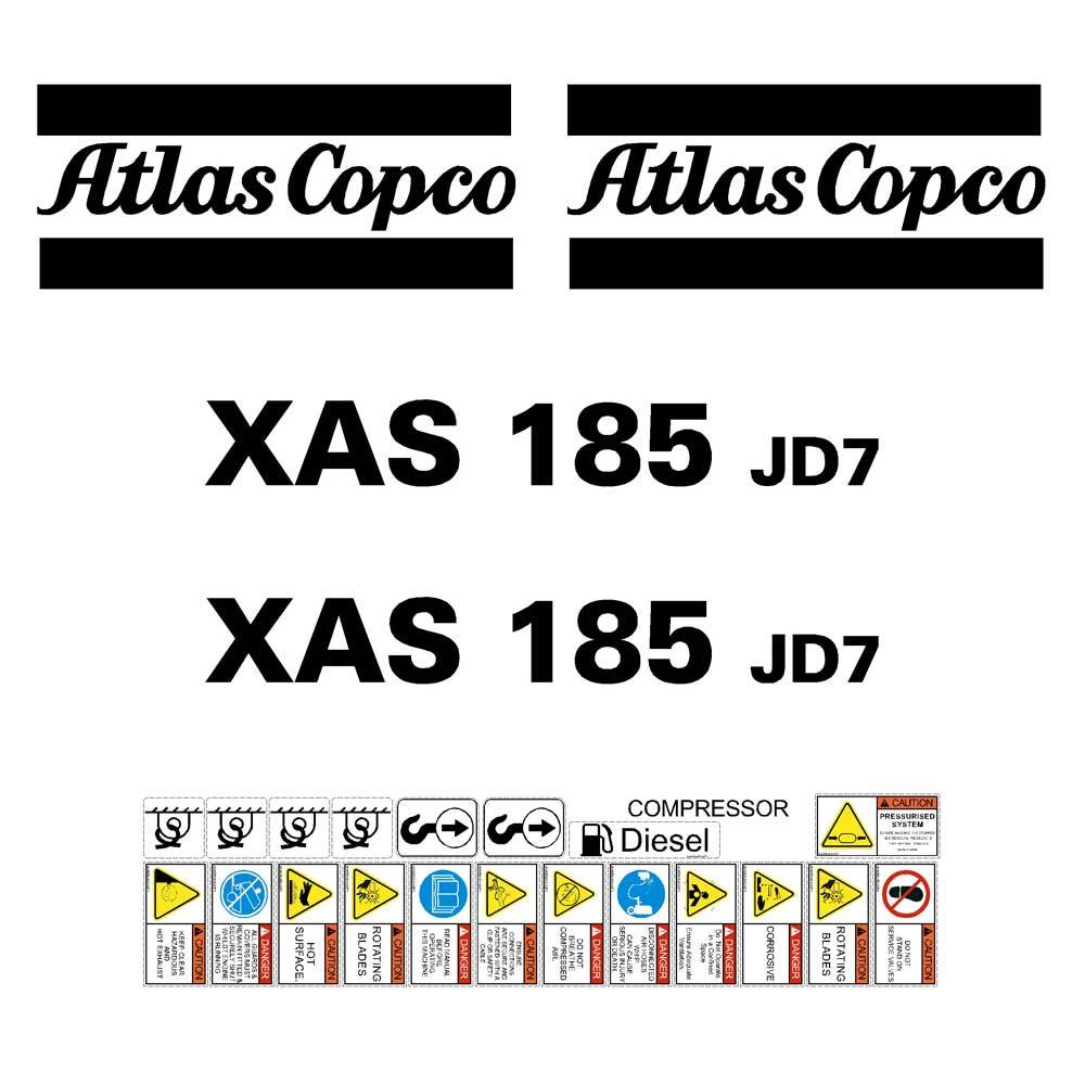 Atlas Copco XAS185 JD7 Decal Kit Atlas Copco XAS185 JD7 Decal Kit