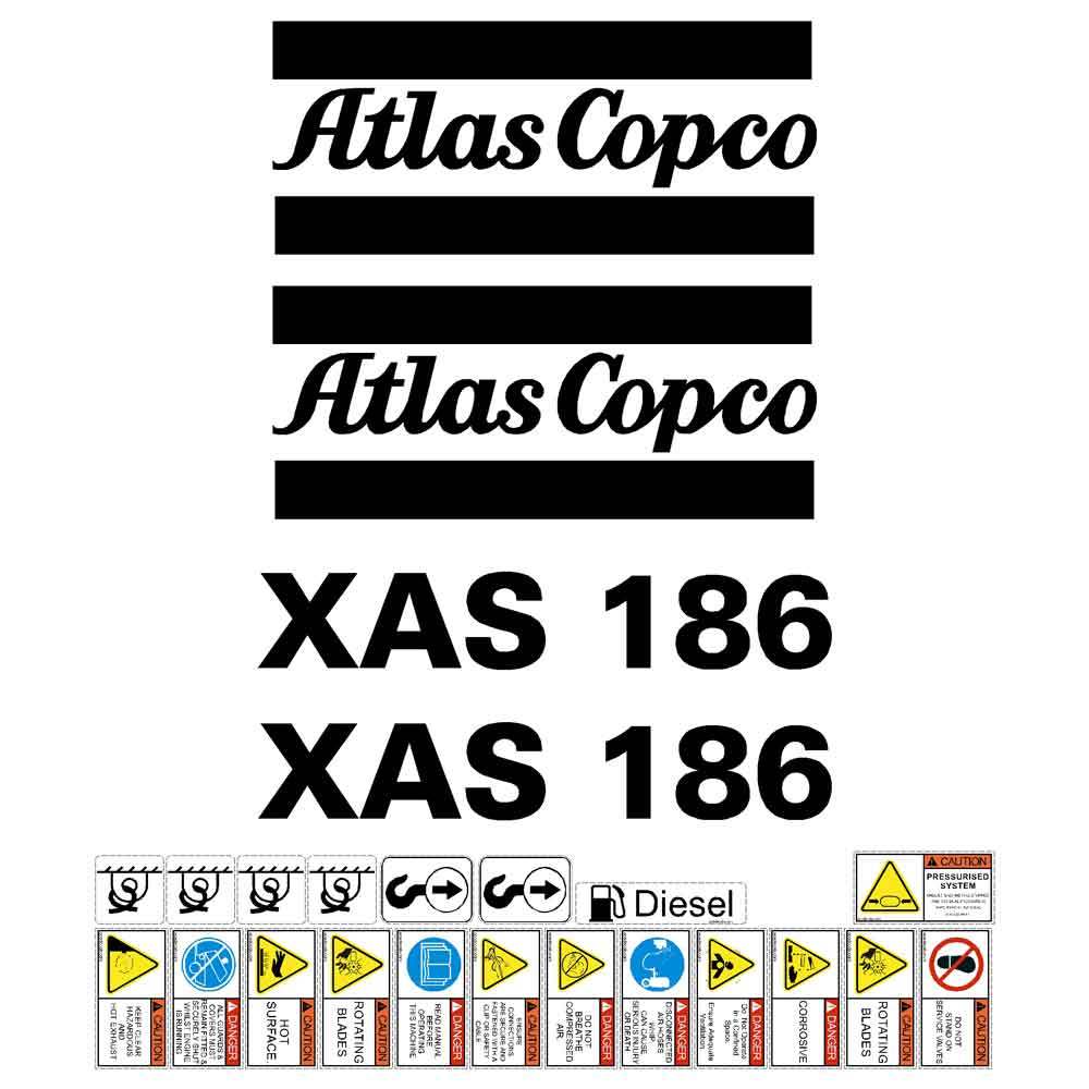Atlas Copco XAS186 Decal Kit Atlas Copco XAS186 Decal Kit