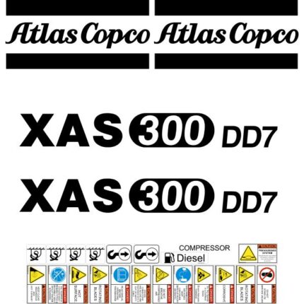 Atlas Copco XAS300 DD7 Decal Kit