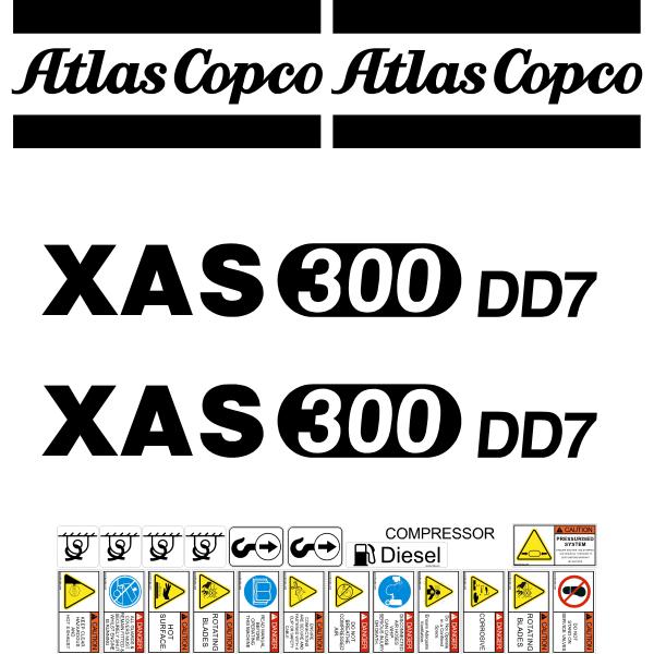 Atlas Copco XAS300 DD7 Decal Kit