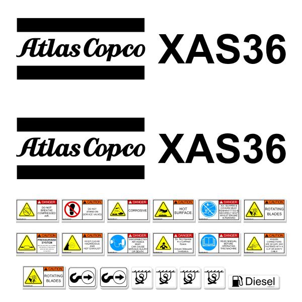 Atlas Copco XAS36 Decal Kit