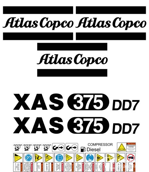 Atlas Copco XAS375 DD7 Decal Kit