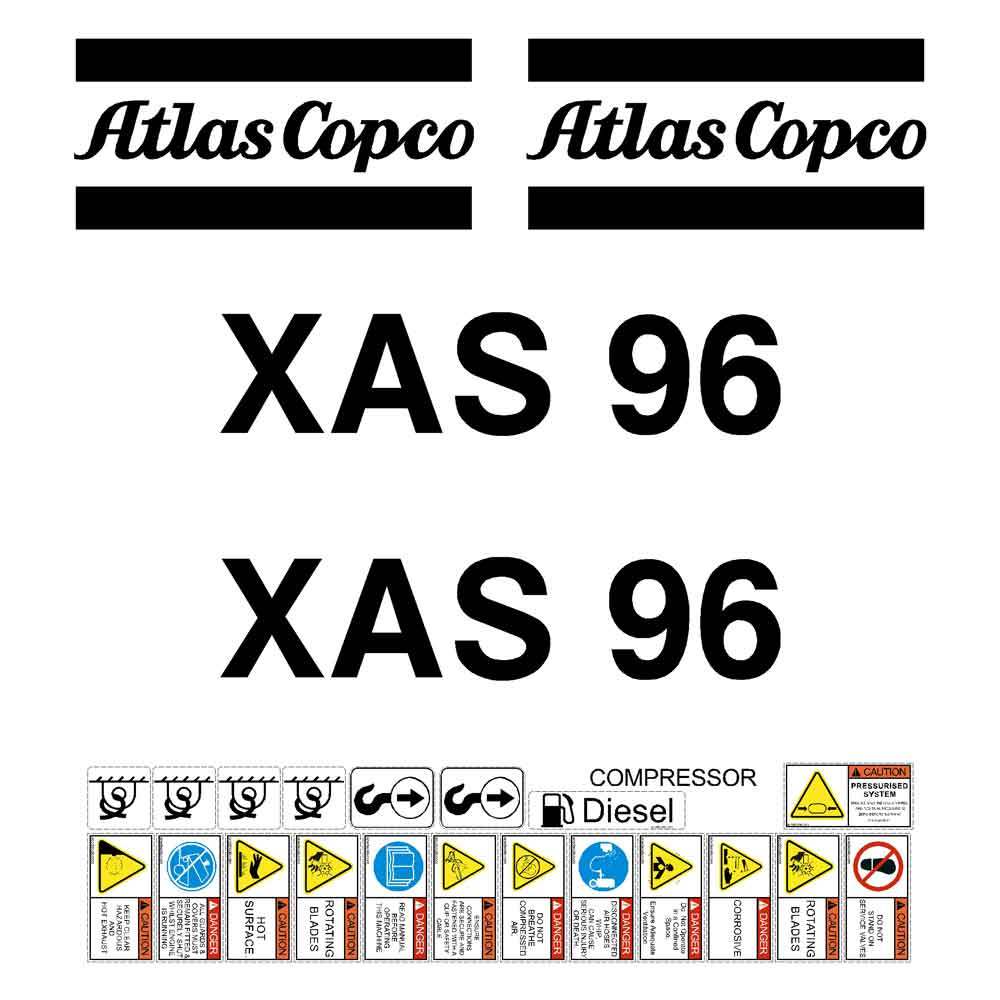 Atlas Copco XAS96 Decal Kit Atlas Copco XAS96 Decal Kit