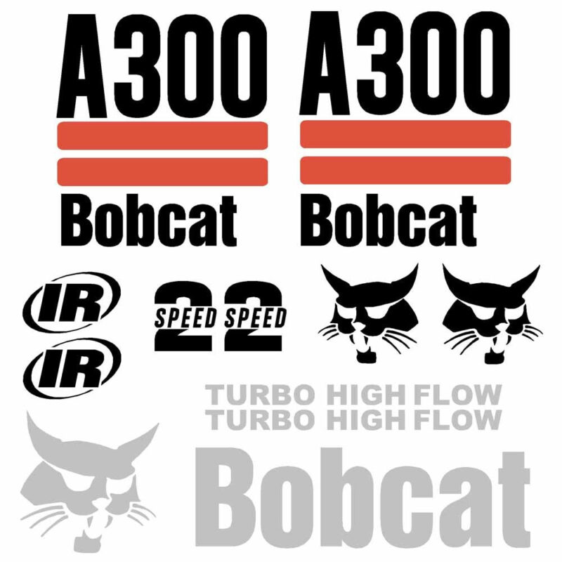 Bobcat A300 Decal Kit - Skid Steer 2 Stripe