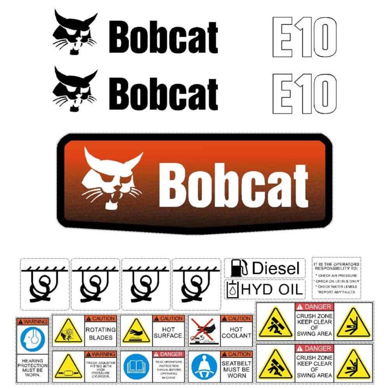 Bobcat E10 Decal Kit