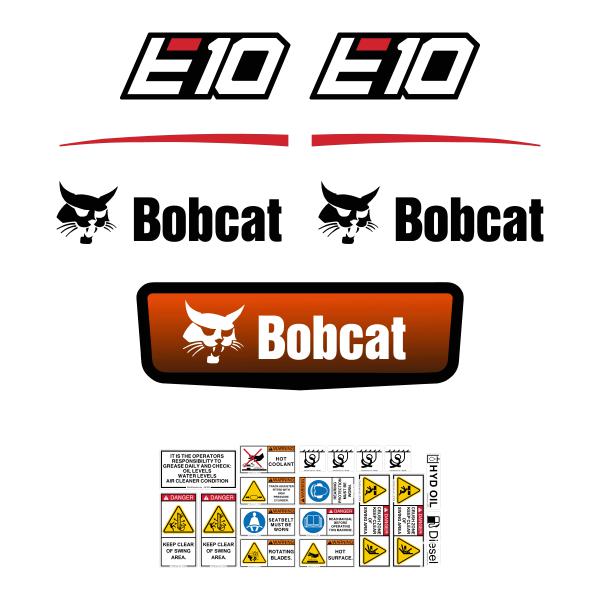 Bobcat E10 Decal Kit Later Bobcat E10 Decal Kit Later