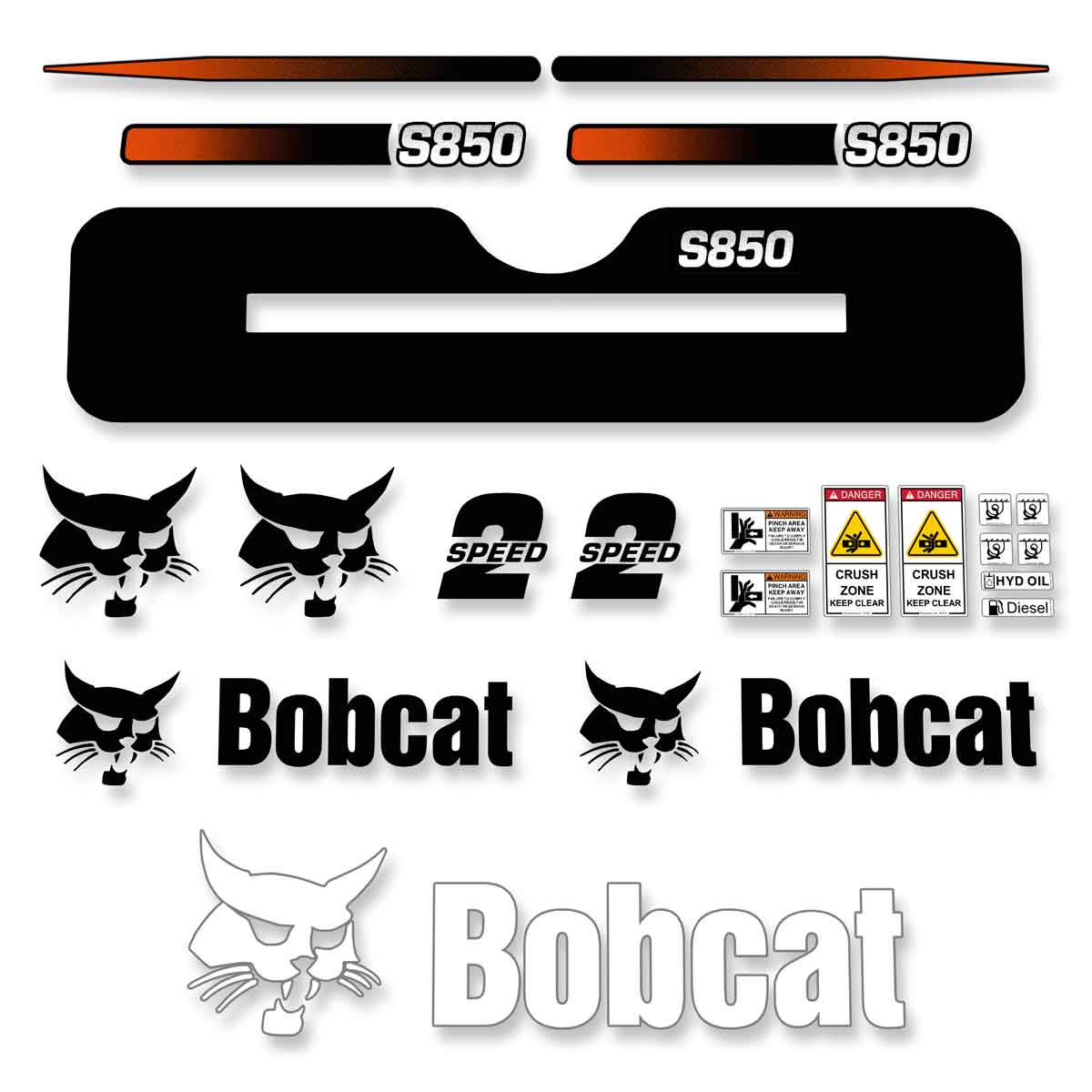 Bobcat S850 Decal Kit Bobcat S850 Decal Kit