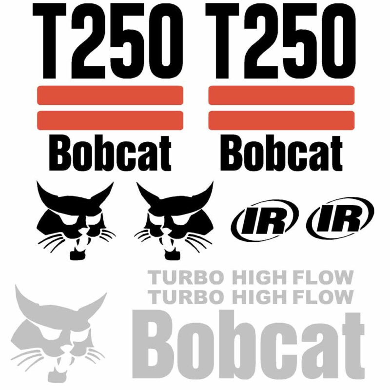 Bobcat T250 Decal Kit - Skid Steer Tracked (2 Stripe)