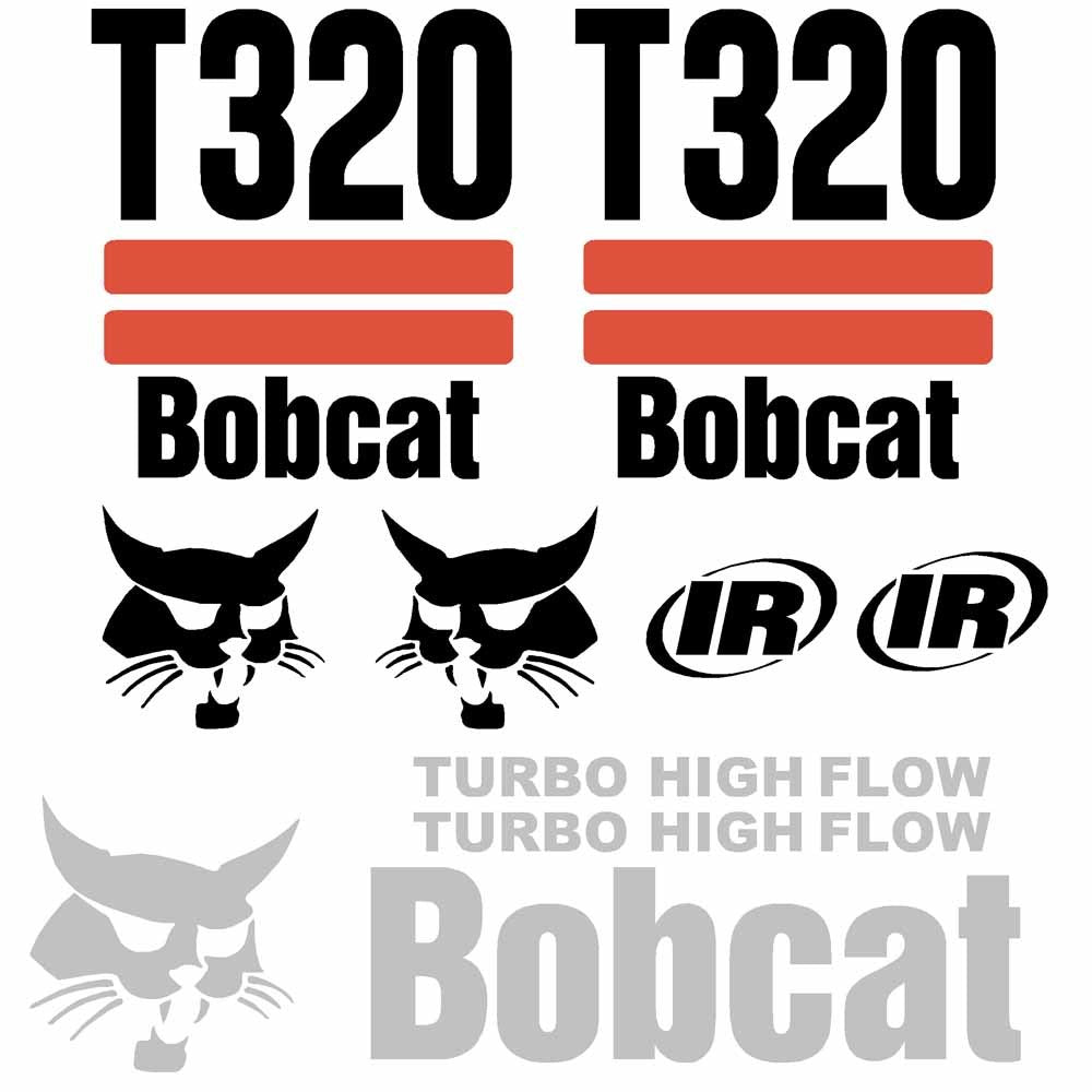 Bobcat T320 Decal Kit - Skid Steer Tracked (2 Stripe) Bobcat T320 Decal Kit - Skid Steer Tracked (2 Stripe)