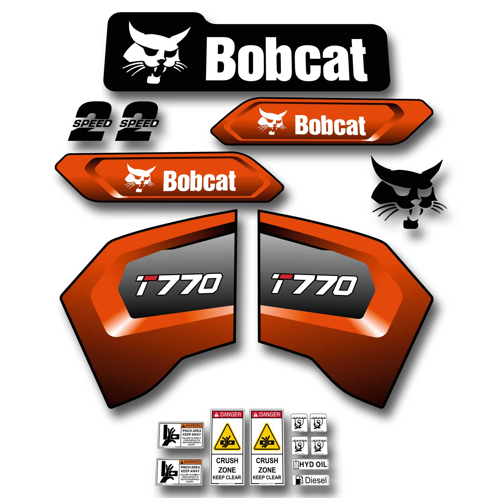 Bobcat T770 Decal Kit Later Style Bobcat T770 Decal Kit Later Style