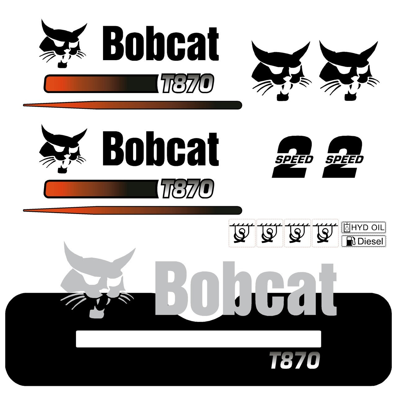 Bobcat T870 Decal Kit Bobcat T870 Decal Kit