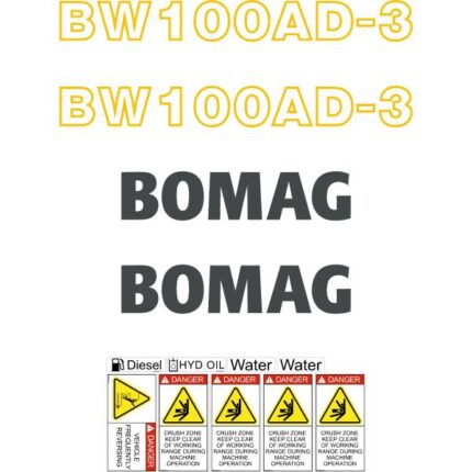 Bomag 100AD-3 Decal Kit