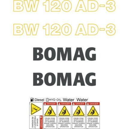 Bomag 120AD-3 Decal Kit