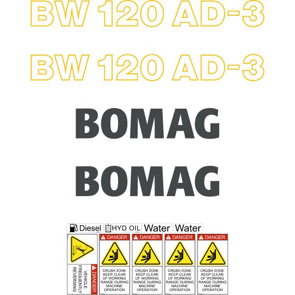 Bomag 120AD-3 Decal Kit Bomag 120AD-3 Decal Kit
