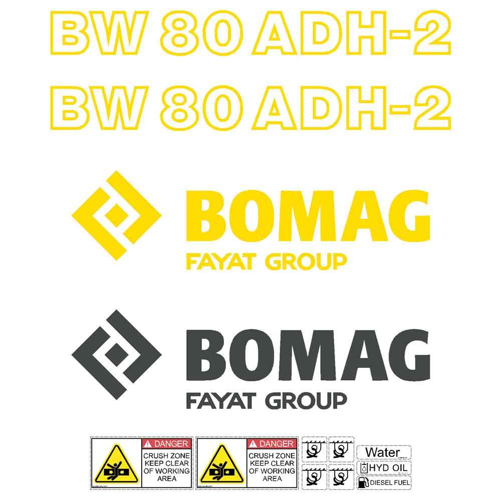 Bomag 80 ADH-2 Decal Kit Bomag 80 ADH-2 Decal Kit