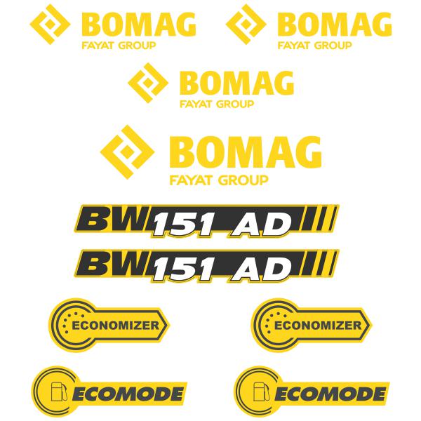 Bomag BW 151AD-50 Decal Kit Bomag BW 151AD-50 Decal Kit