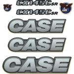Case CX145C SR Decal Kit Metallic Style