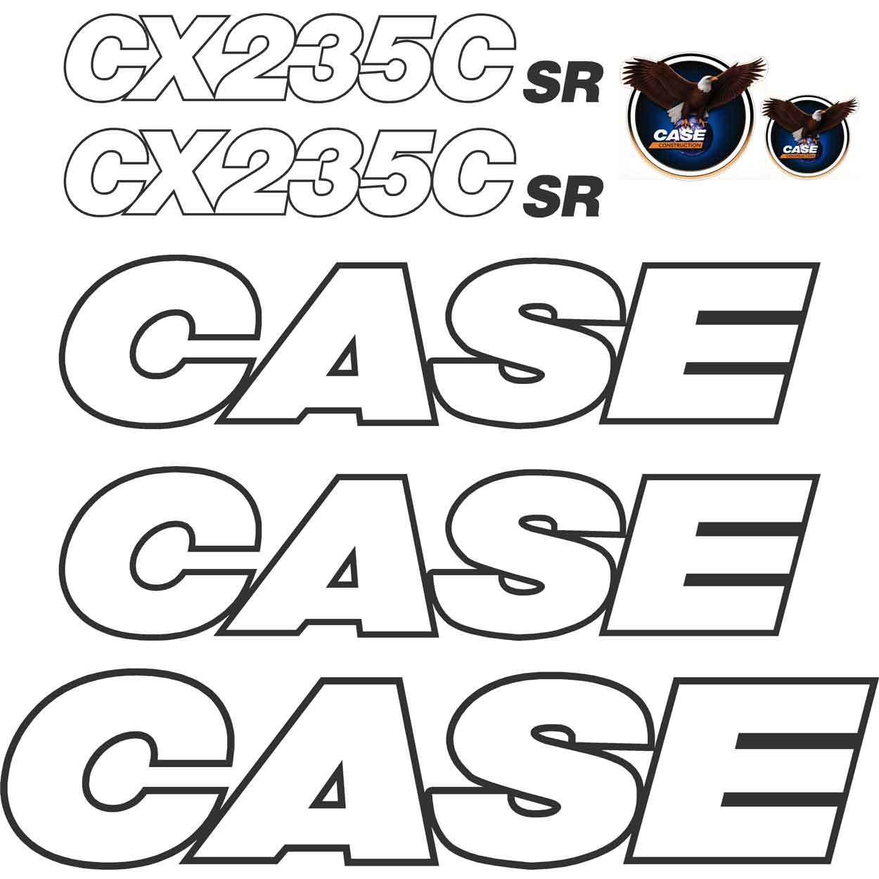 Case CX235C SR Decal Kit Case CX235C SR Decal Kit