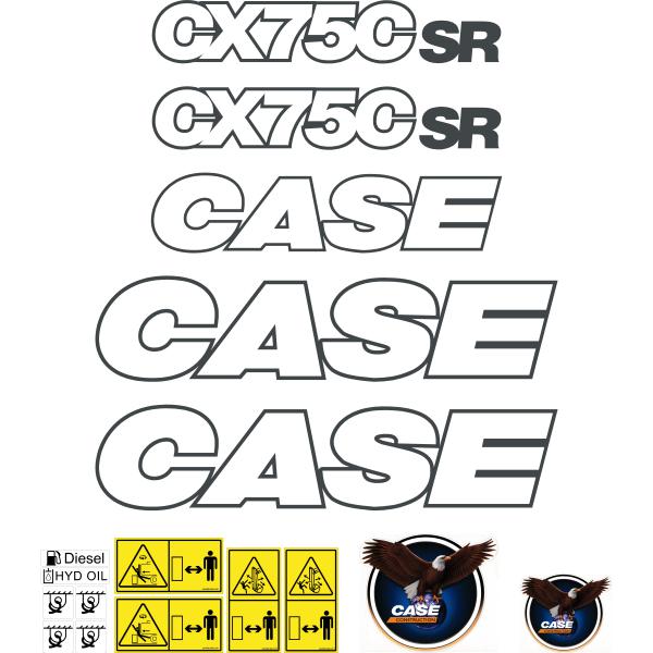 Case CX75C SR Decal Kit Case CX75C SR Decal Kit