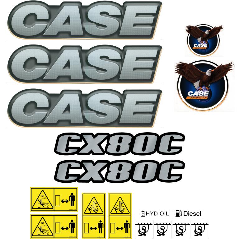 Case CX80C Decal Kit Case CX80C Decal Kit