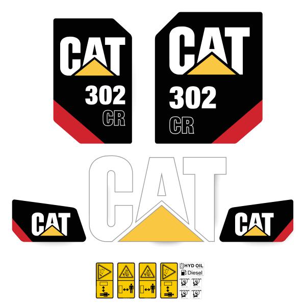 CAT 302 CR Decal Kit CAT 302 CR Decal Kit