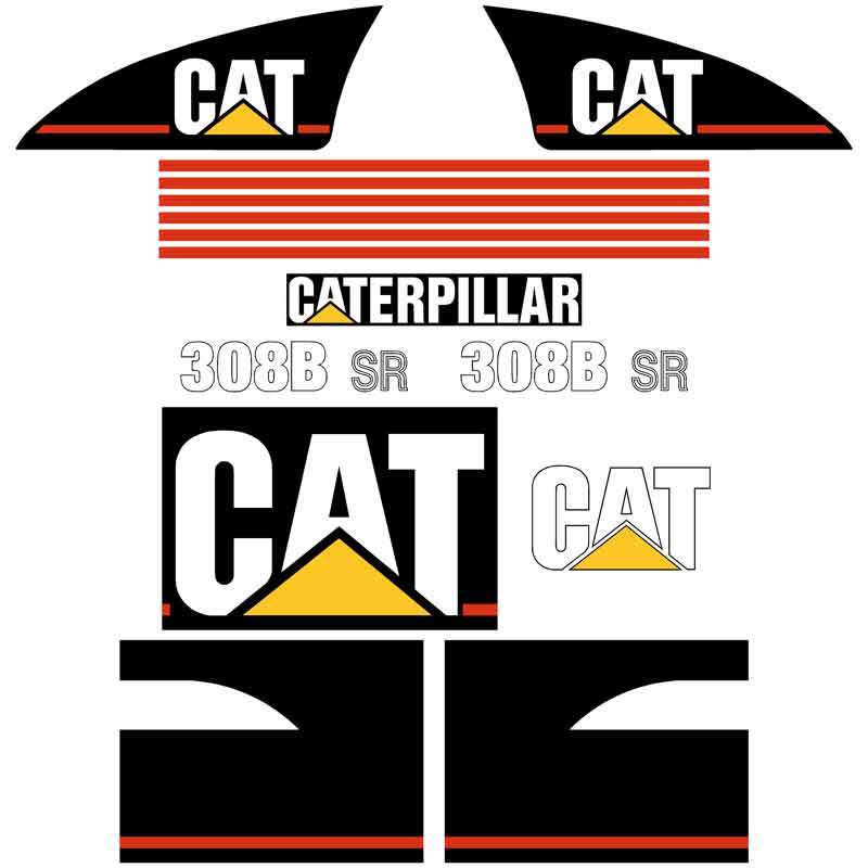 CAT 308B SR Decal Kit CAT 308B SR Decal Kit