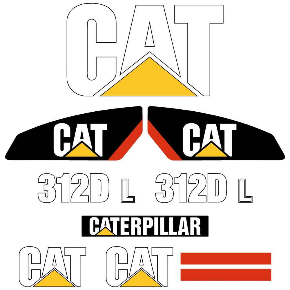 CAT 312D L Decal Kit CAT 312D L Decal Kit