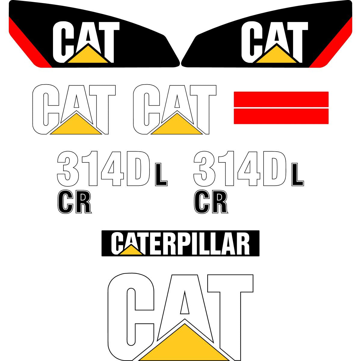 CAT 314D LCR Decal Kit CAT 314D LCR Decal Kit