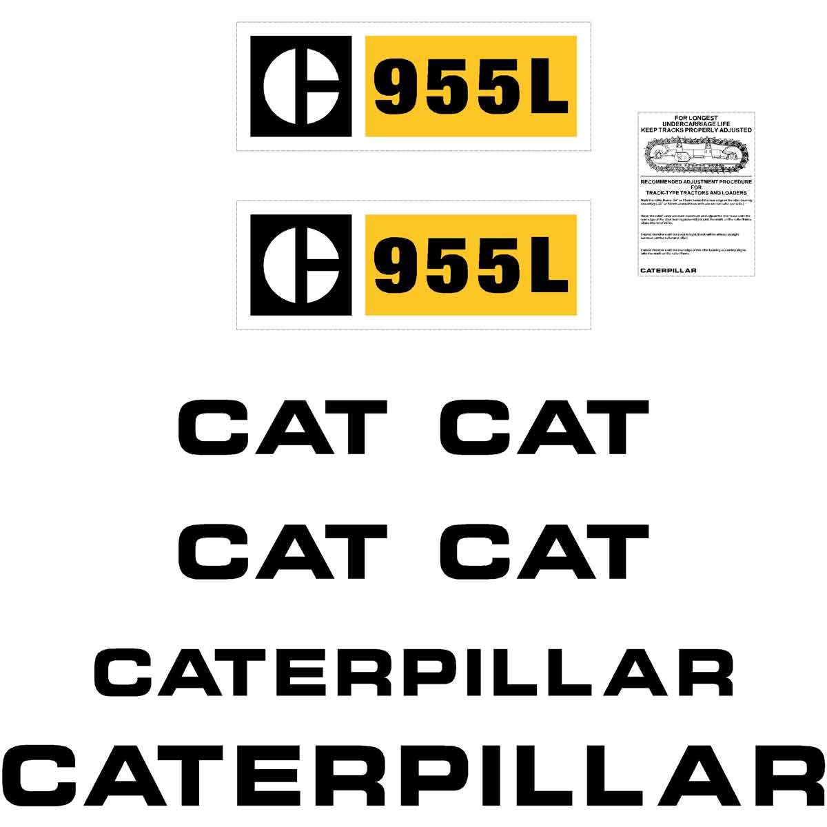 CAT 955L Decal Kit - Track Loader CAT 955L Decal Kit - Track Loader