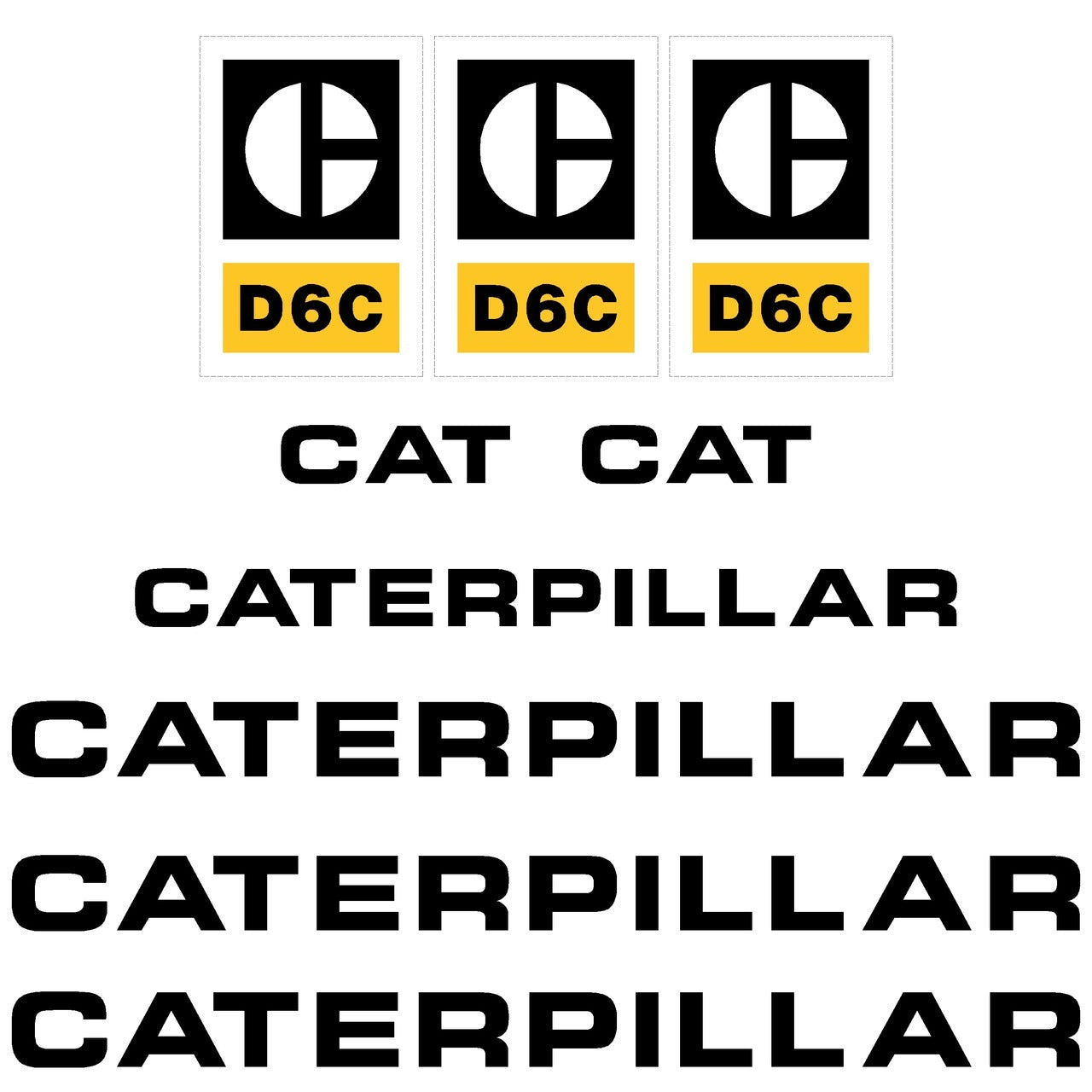 CAT D6C Decal Kit CAT D6C Decal Kit
