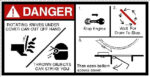 Danger Rotating Cutter Knives Decal