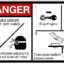Danger Rotating Cutter Knives Decal