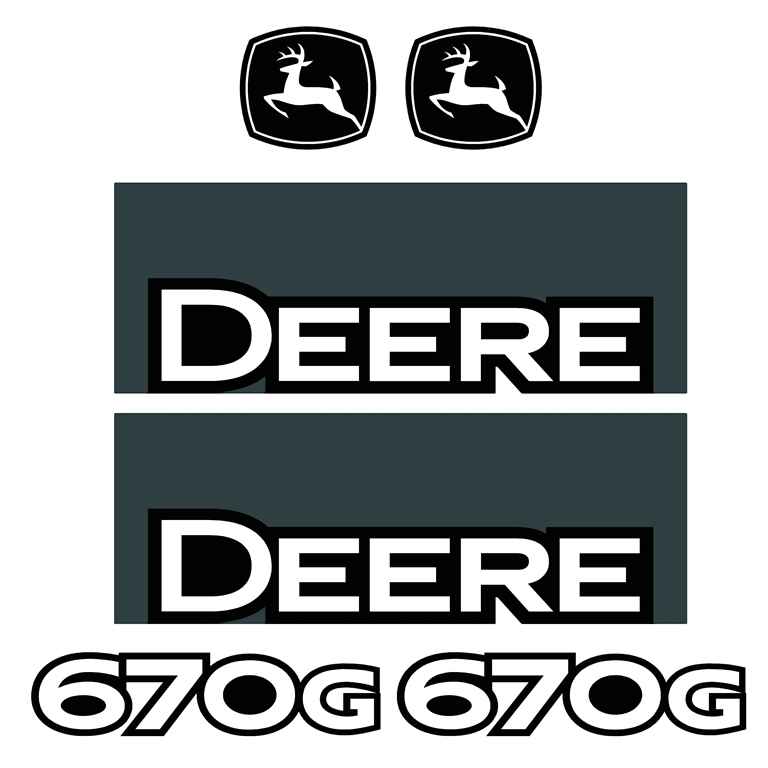 Deere 670G Decal Kit - Deere 670G Decal Kit -
