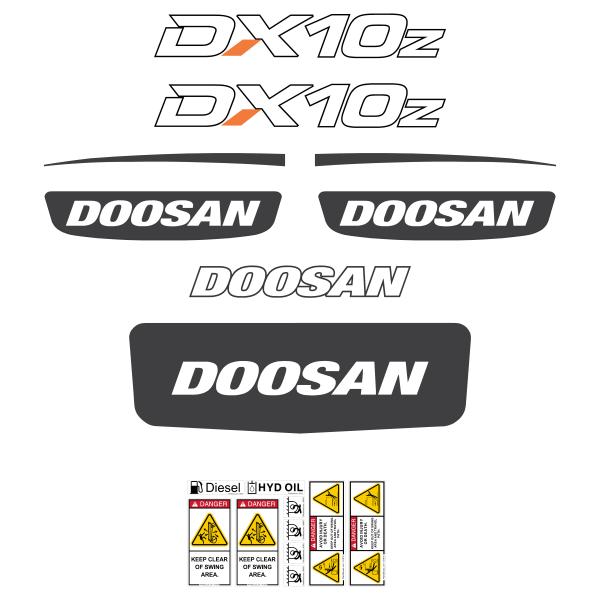 Doosan DX10Z Decal Kit Doosan DX10Z Decal Kit