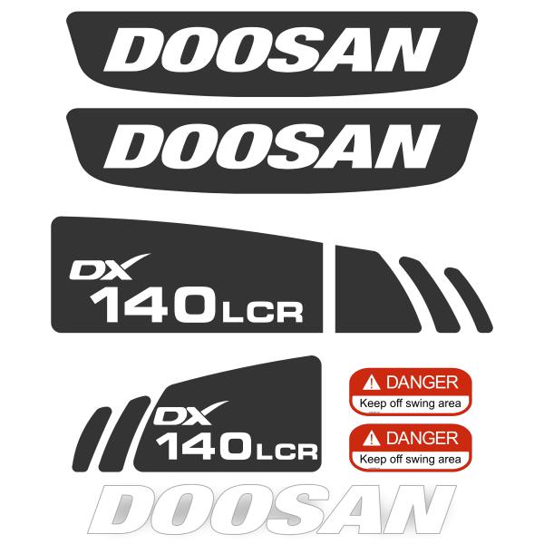 Doosan DX140LCR Decal Kit Doosan DX140LCR Decal Kit
