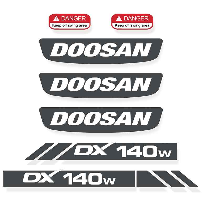 Doosan DX140W -3 Decal Kit Doosan DX140W -3 Decal Kit