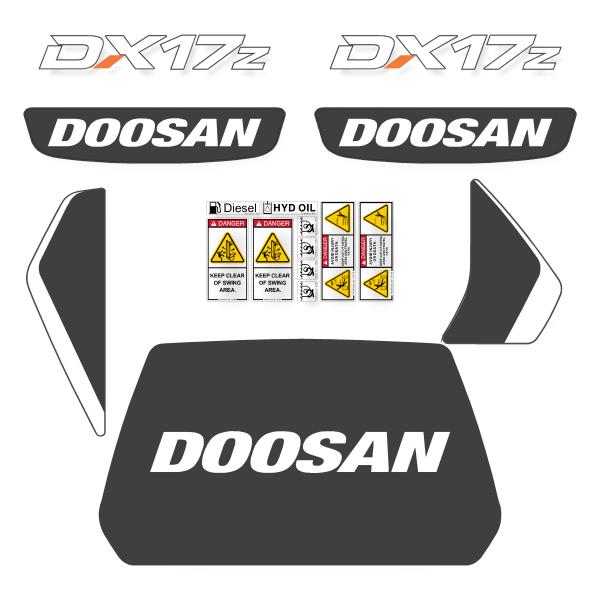 Doosan DX17Z Decal Kit Doosan DX17Z Decal Kit