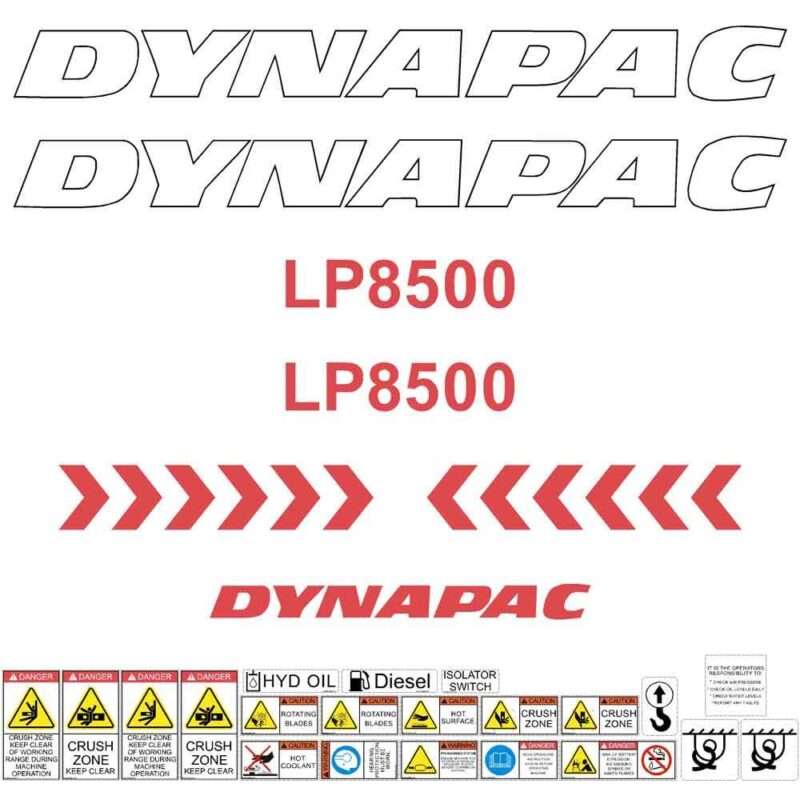 Dynapac LP8500 Decal Kit - Trench Compactor