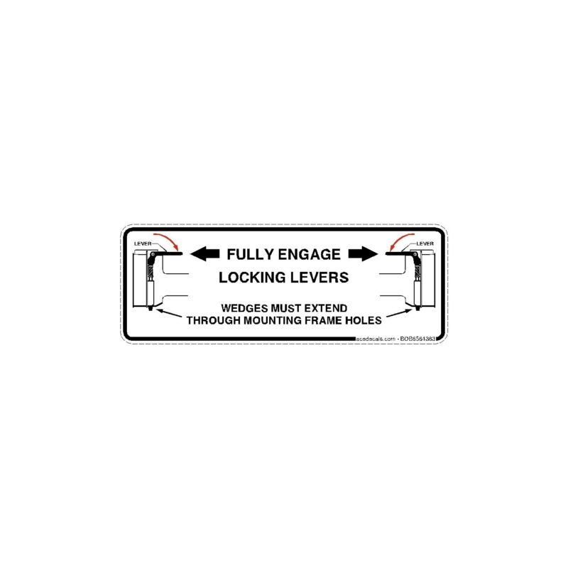 Engage Locking levers decal 6561383