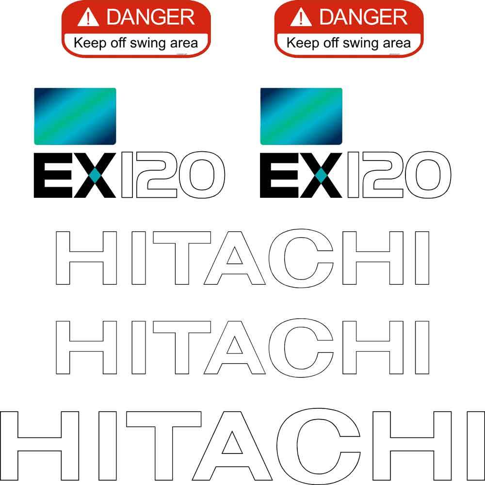 Hitachi EX120-5 Decal Kit Hitachi EX120-5 Decal Kit