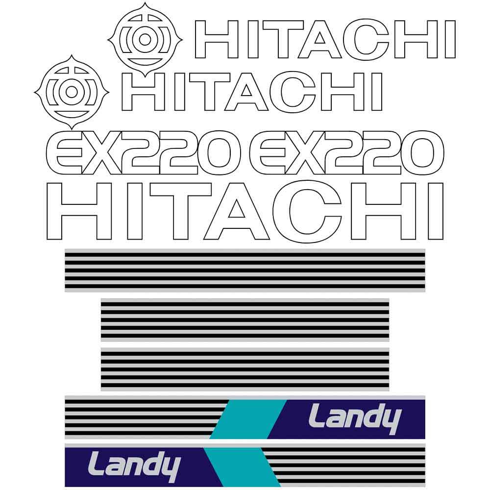 Hitachi EX220-1 Decal Kit Hitachi EX220-1 Decal Kit