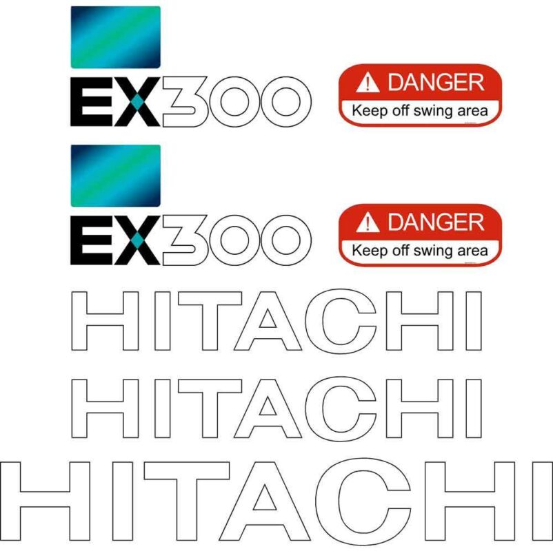 Hitachi EX300-5 Decal Kit