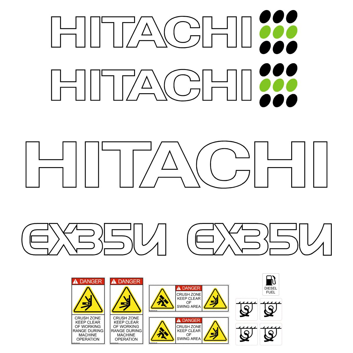 Hitachi EX35U Decal Kit Hitachi EX35U Decal Kit