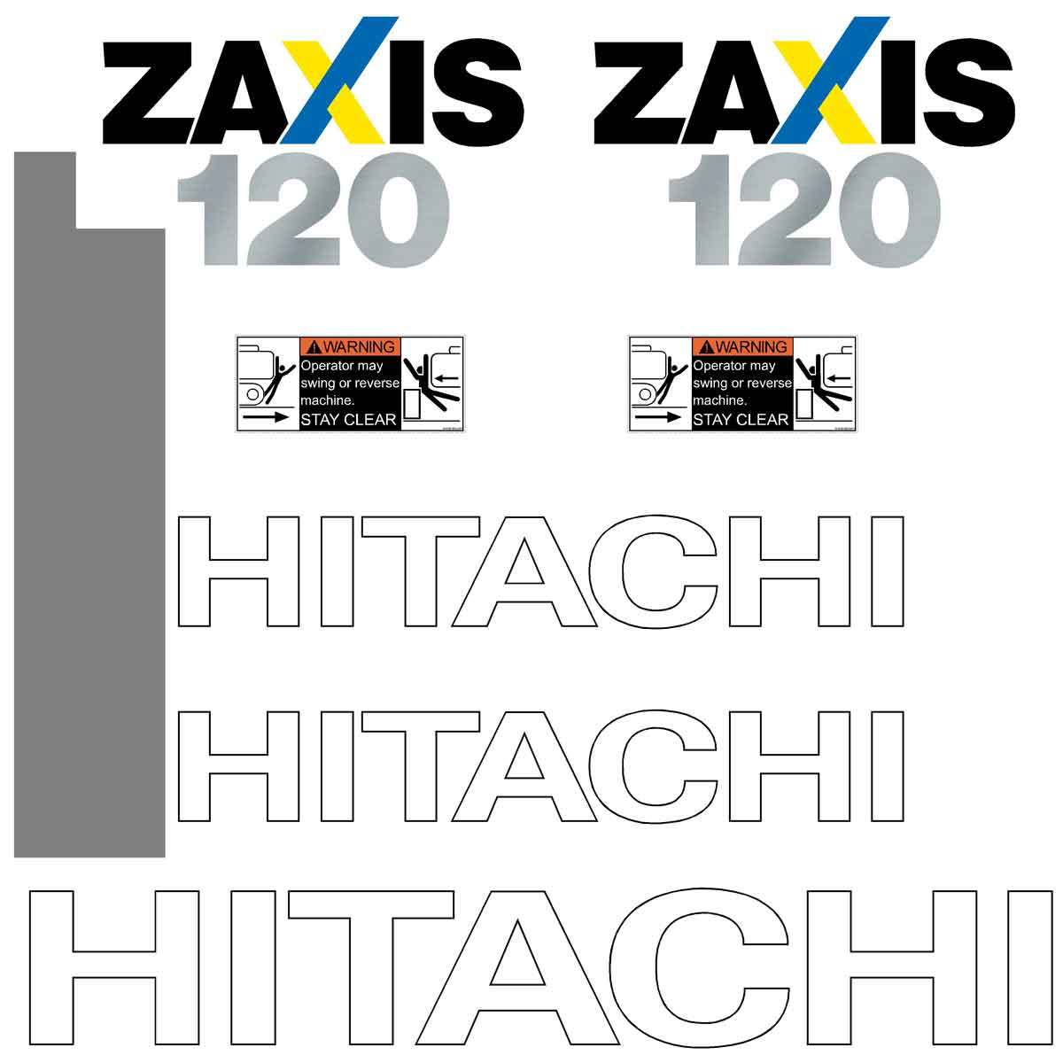 Hitachi ZX120-3 Decal Kit Hitachi ZX120-3 Decal Kit
