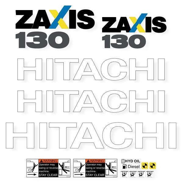 Hitachi ZX130-5 Decal Kit Hitachi ZX130-5 Decal Kit
