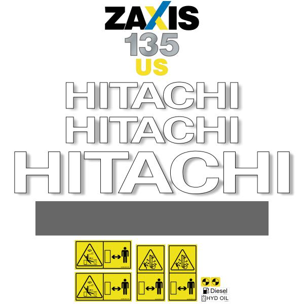 Hitachi ZX135US-3 Decal Kit Hitachi ZX135US-3 Decal Kit