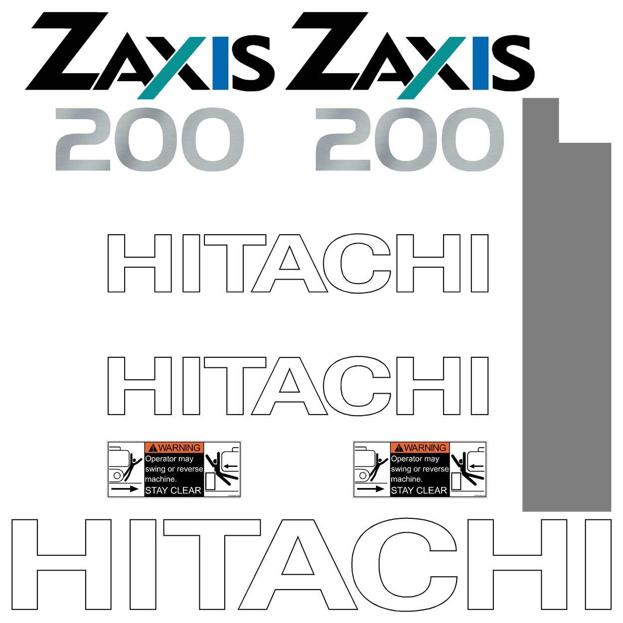 Hitachi ZX200-1 Decal Kit Hitachi ZX200-1 Decal Kit