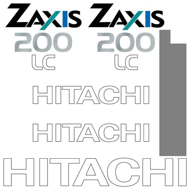 Hitachi ZX200-1 LC Decal Kit Hitachi ZX200-1 LC Decal Kit
