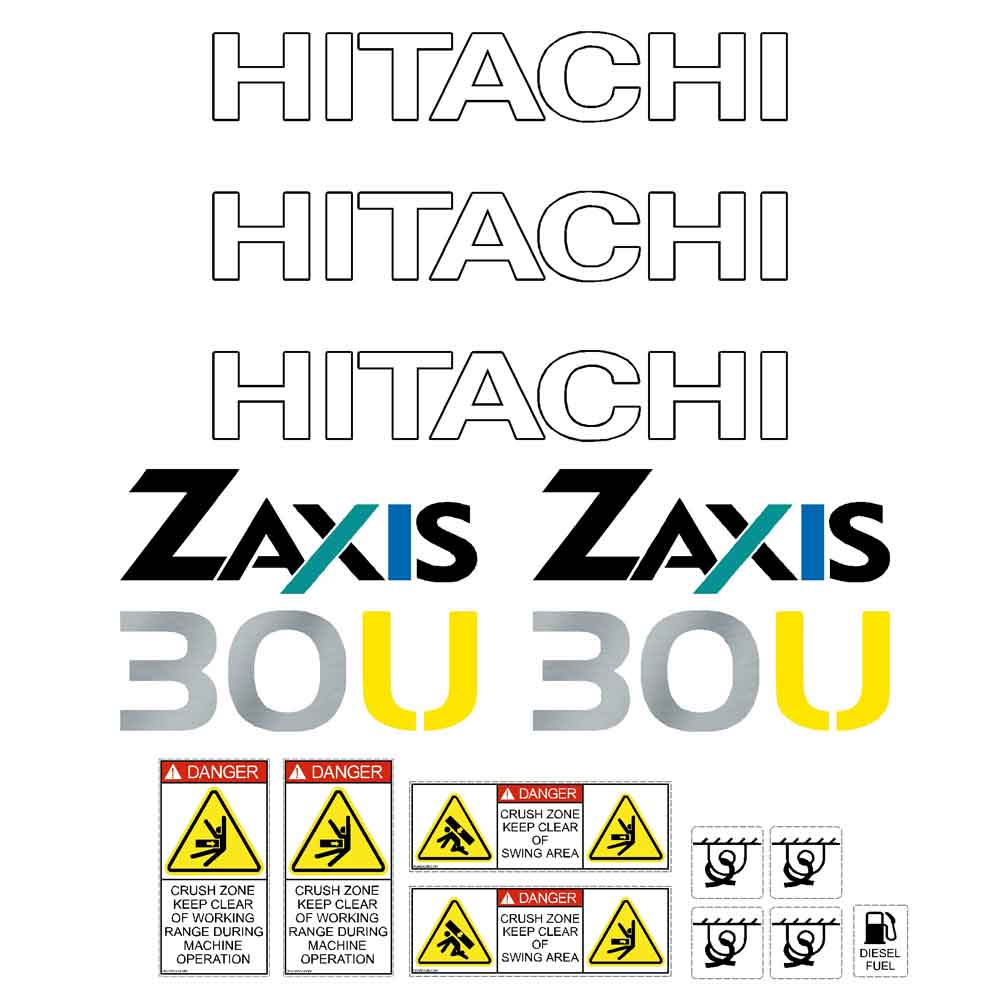 Hitachi ZX30U-2 Decal Kit Hitachi ZX30U-2 Decal Kit